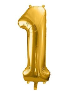 BALON FOLIOWY DUŻA CYFRA "1" ZŁOTA