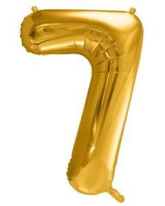 BALON FOLIOWY DUŻA CYFRA "7" ZŁOTA