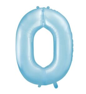 BALON FOLIOWY DUŻA CYFRA "0" NIEBIESKA