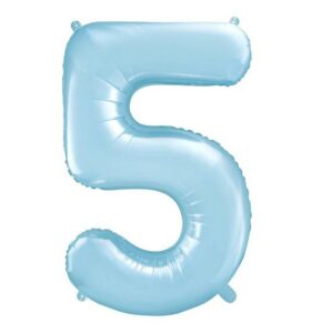BALON FOLIOWY DUŻA CYFRA "5" NIEBIESKA