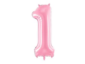 CYFRA 1 RÓŻOWA BALON FOLIOWY