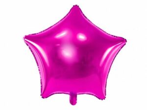 BALON GWIAZDKA CIEMNY RÓŻ 48 CM