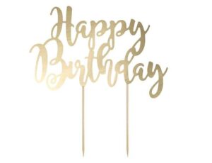 Topper na tort Happy Birthday, 22,5cm, 3 kolory