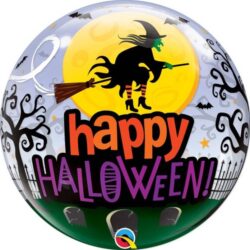 Balon foliowy Bubbles "Happy Halloween" z wiedźmą