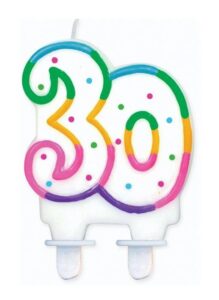 ŚWIECZKA CYFERKA Z KROPECZKAMI "18"