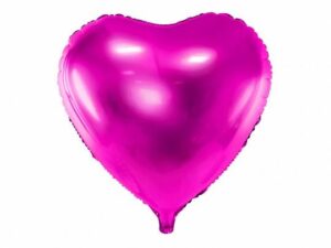 BALON SERCE CIEMNY RÓŻ 45 CM