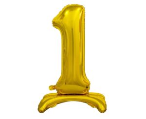 STOJĄCA CYFRA 1 ZŁOTA BALON FOLIOWY