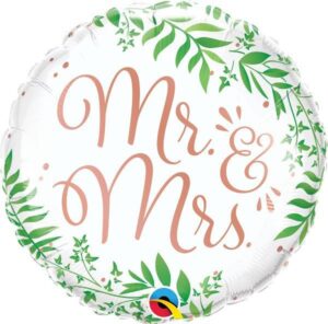 BALON FOLIOWY OKRĄGŁY "MR&MRS"