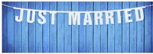 BANER Z NAPISEM :JUST MARRIED"