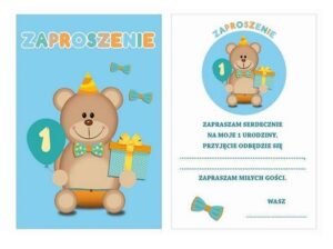 ZAPROSZENIA MOJE 1 URODZINY NIEBIESKIE