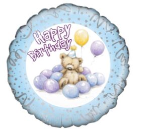 BALON FOLIOWY HAPPY BIRTHDAY MIŚ Z BALONIKAMI