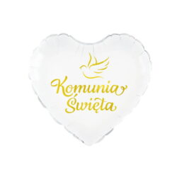 BALON FOLIOWY SERCE KOMUNIA ŚWIĘTA GOŁĄBEK