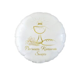 BALON FOLIOWY KOMUNIA ŚWIĘTA KIELICH Z HOSTIĄ