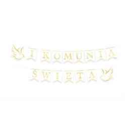 GIRLANDA BANER PIERWSZA KOMUNIA ŚWIĘTA 250 CM