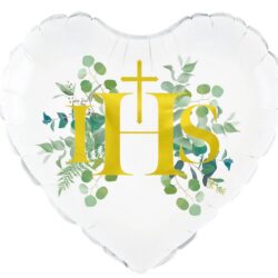 BALON FOLIOWY SERCE KOMUNIA ŚWIĘTA EUKALIPTUS