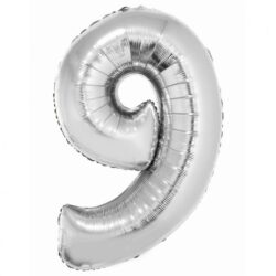 BALON FOLIOWY SREBRNY CYFRA 9 SMART