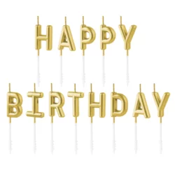 ŚWIECZKI PIKERY HAPPY BIRTHDAY ZŁOTE
