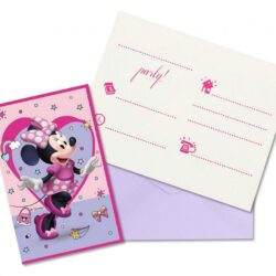 ZAPROSZENIA URODZINOWE MYSZKA MINNIE 6 szt
