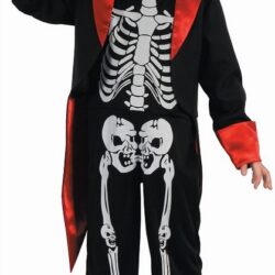 STRÓJ KOŚCIOTRUPA, SZKIELETOR DLA CHŁOPCA ROZM. 120/130, NA HALLOWEEN