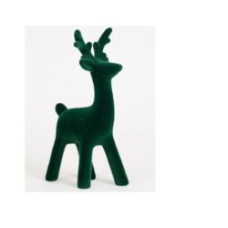 Jeleń/renifer flokowany zielony 30,5 cm