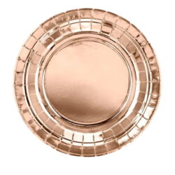 TALERZYKI PAPIEROWE ROSEGOLD 18CM