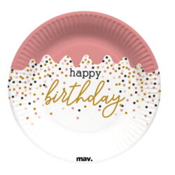 TALERZYKI PAPIEROWE HAPPY BIRTHDAY CONFETTI