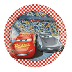TALERZYKI PAPIEROWE AUTA CARS 20 cm, 8 szt.