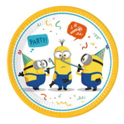 TALERZYKI PAPIEROWE MINIONS MINIONKI 23cm, 8 szt.