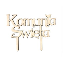 Topper drewniany Komunia Święta