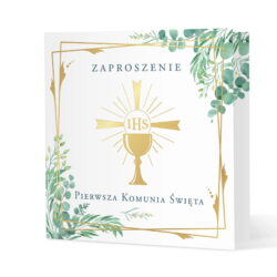 Zaproszenie na komunię Kielich IHS 10szt.