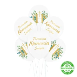 Balony gumowe Komunia Święta 12cali 6szt