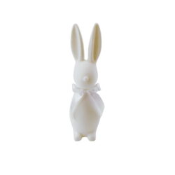 ZAJĄCZEK WIELKANOCNY FLOKOWANY BIAŁY 30 CM