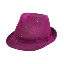 Kapelusz PURPUROWY, brokatowy LED