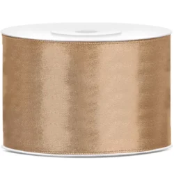 WSTĄŻKA MATERIAŁOWA SATYNOWA 50mm x 25m JASNO ZŁOTY