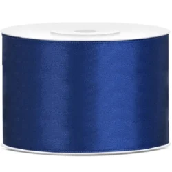 WSTĄŻKA MATERIAŁOWA SATYNOWA 50mm x 25m GRANATOWA