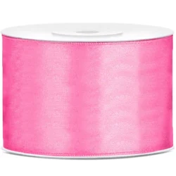 WSTĄŻKA MATERIAŁOWA SATYNOWA 50mm x 25m RÓŻOWA