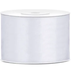 WSTĄŻKA MATERIAŁOWA SATYNOWA 50mm x 25m BIAŁA