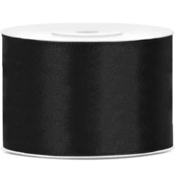 WSTĄŻKA MATERIAŁOWA SATYNOWA 50mm x 25m CZARNA