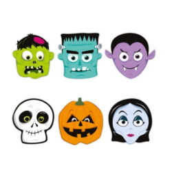 MASKI PAPIEROWE HALLOWEEN POTWORY 6 SZT